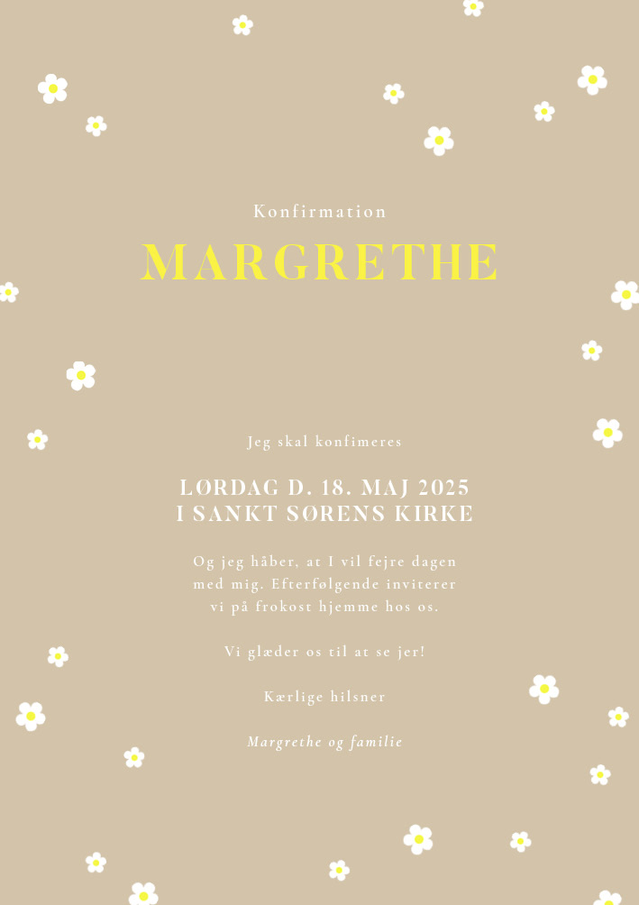 Pige - Margrethe Konfirmation